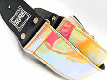 Load image into Gallery viewer, Pink and Lemonade Iridescent Chrome Guitar Strap