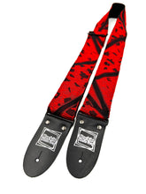 Load image into Gallery viewer, Red and Black Stripes Woven Guitar Strap