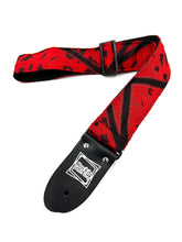 Load image into Gallery viewer, Red and Black Stripes Woven Guitar Strap