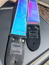 Load image into Gallery viewer, Summer Sunset Holographic Pink, Purple, and Blue Guitar Strap