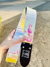 Load image into Gallery viewer, Pink Lemonade Iridescent Chrome Guitar Strap
