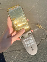 Load image into Gallery viewer, Cracked Gold Guitar Strap