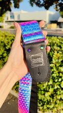 Load image into Gallery viewer, Iridescent Mermaid Print W/Rainbow Hardware Handmade Guitar Strap