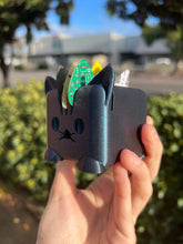 Load image into Gallery viewer, Purple/Blue Glitter Cat Guitar Pick Holder V3 3D Printed