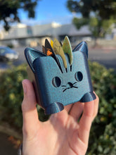 Load image into Gallery viewer, Purple/Blue Glitter Cat Guitar Pick Holder V3 3D Printed