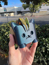 Load image into Gallery viewer, Purple/Blue Glitter Cat Guitar Pick Holder V3 3D Printed