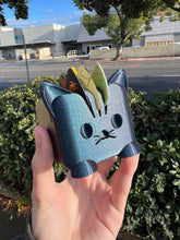 Load image into Gallery viewer, Purple/Blue Glitter Cat Guitar Pick Holder V3 3D Printed