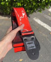Load image into Gallery viewer, Red and Black Lenticular Color Shift Guitar Strap