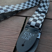 Load image into Gallery viewer, Black and White Checkered Strap w/ Vegan Ends