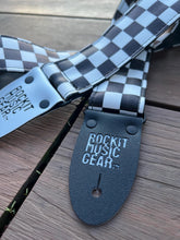 Load image into Gallery viewer, Black and White Checkered Strap w/ Vegan Ends