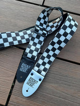 Load image into Gallery viewer, Black and White Checkered Strap w/ Vegan Ends