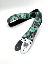 Load image into Gallery viewer, Seafoam Green Lighting Bolts Vegan Guitar Strap