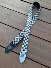 Load image into Gallery viewer, Black and White Checkered Strap w/ Vegan Ends