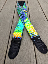 Load image into Gallery viewer, Holographic Cheetah Print Rainbow Guitar Strap