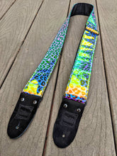 Load image into Gallery viewer, Holographic Cheetah Print Rainbow Guitar Strap