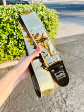 Load image into Gallery viewer, Shiny Gold Handmade Guitar strap