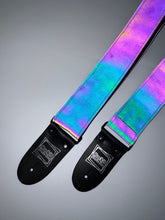 Load image into Gallery viewer, Reflective Holographic Gray ABC’s Letters Guitar Strap
