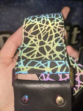Load image into Gallery viewer, Scribbles Reflective Holographic With Limited Edition Colorful Hardware Handmade Guitar Strap
