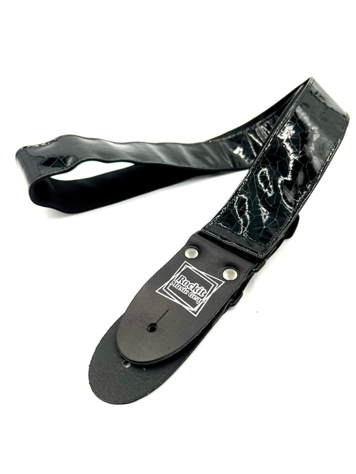 Black Cracked Mirror Guitar Strap