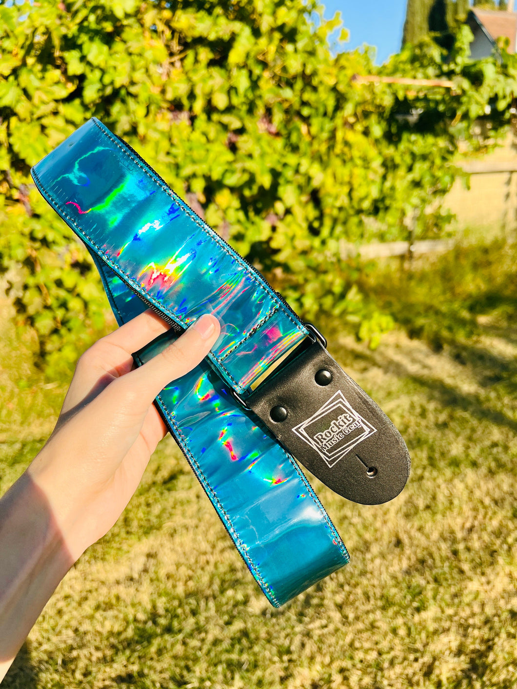 Holographic Blue Guitar Strap