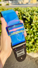 Load image into Gallery viewer, Iridescent Chrome w/ Rainbow Hardware Guitar Strap
