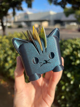 Load image into Gallery viewer, Purple/Blue Glitter Cat Guitar Pick Holder V3 3D Printed
