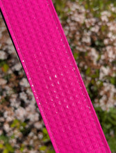 Load image into Gallery viewer, Pre-Order Neon Pink Pyramid Stud Handmade Guitar Strap
