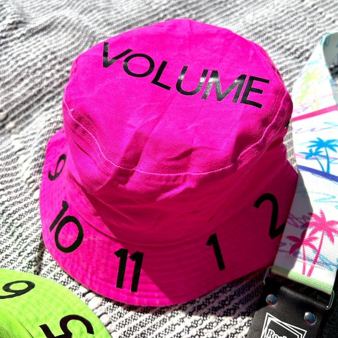 Neon Pink Guitar Knob Bucket Hat