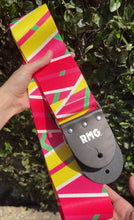 Load image into Gallery viewer, Neon Pink 90s 3” Wide Printed Bass Strap
