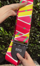 Load image into Gallery viewer, Neon Pink 90s 3” Wide Printed Bass Strap
