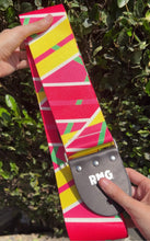 Load image into Gallery viewer, Neon Pink 90s 3” Wide Printed Bass Strap
