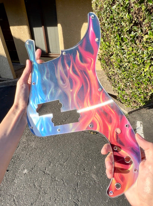 Inferno Flip Color Shifting Pick Guard by 3D Art Concepts - P-Bass