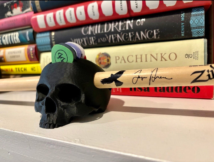 Mohawk Skull Guitar Pick and Drumstick Holder