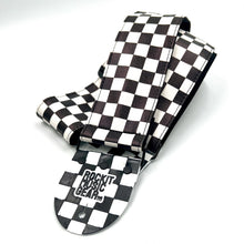 Load image into Gallery viewer, Checkered Black and White 3” Wide Bass Strap
