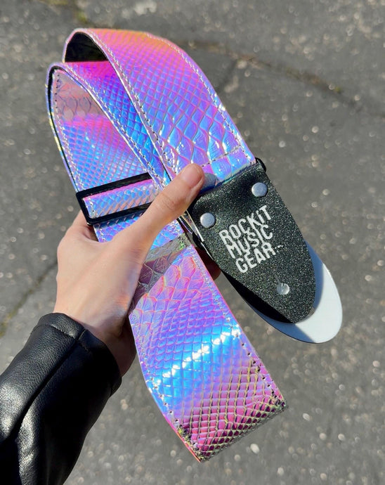 Iridescent Snake Guitar Strap