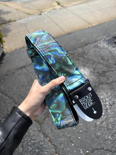 Guitar Pick Pattern Guitar Strap - Abalone
