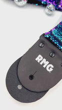 Load and play video in Gallery viewer, Purple &amp; Turquoise Flip Sequin Bass Strap 3” Wide
