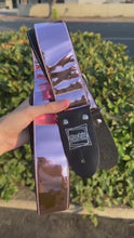 Load and play video in Gallery viewer, Pink Chrome Handmade Guitar Strap
