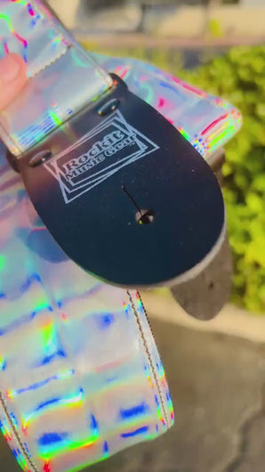 Holographic Silver Guitar Strap