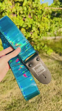 Load and play video in Gallery viewer, Holographic Blue Guitar Strap
