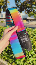 Load and play video in Gallery viewer, Rainbow Lenticular W/Rainbow Hardware Guitar Strap Limited Edition
