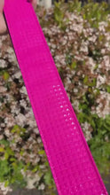 Load and play video in Gallery viewer, Pre-Order Neon Pink Pyramid Stud Handmade Guitar Strap
