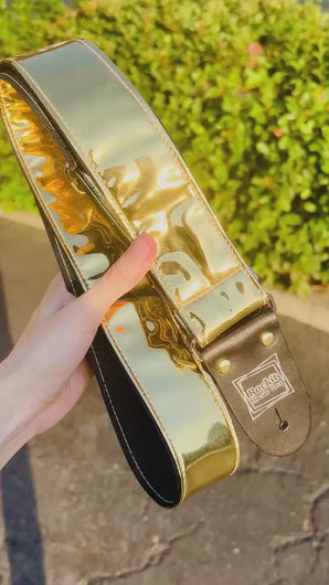 Shiny Gold Handmade Guitar strap