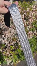 Load and play video in Gallery viewer, Pre-Order Silver Pyramid Stud Handmade Guitar Strap
