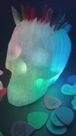 Giant Smart RGB Skull Pick Holder - Night Light- Clear
