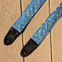 Load image into Gallery viewer, Cats in Space Handmade Guitar Strap
