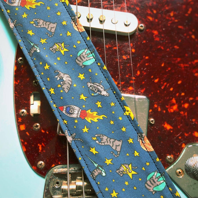 Cats in Space Handmade Guitar Strap