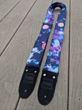 Load image into Gallery viewer, Glitter Space Galaxy pink and purple planets Guitar Strap
