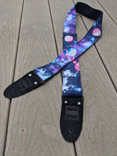 Load image into Gallery viewer, Glitter Space Galaxy pink and purple planets Guitar Strap
