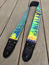 Load image into Gallery viewer, Holographic Cheetah Print Rainbow Guitar Strap
